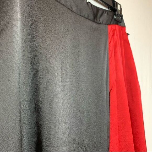 DKNY Womens Black Color Block Midi A-Line Skirt - Picture 4 of 6